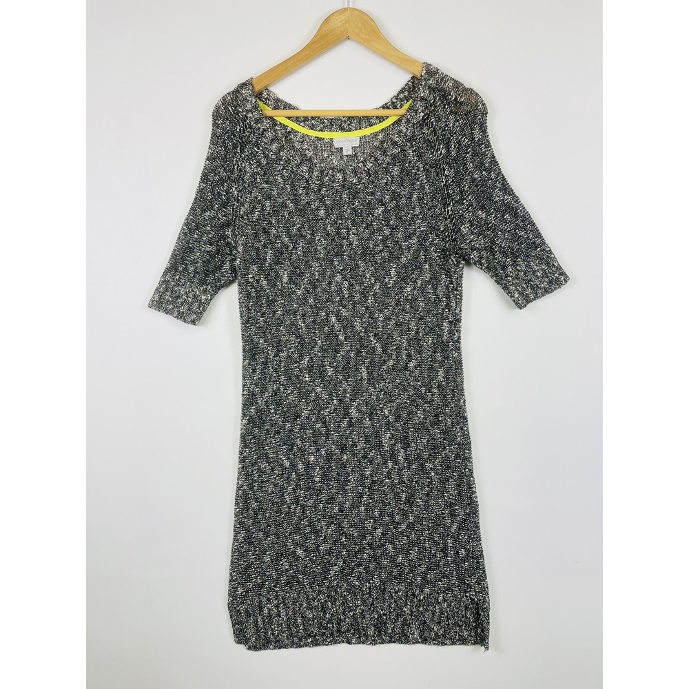 A Pea in the Pod  Womens Large Dress Maternity Black White Chunky Knit Parisian‎
